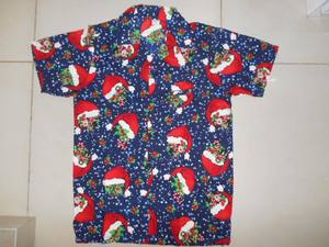 Chemise Hawaïenne Homme Imprimé Chapeau de Père Noël Col Rabattu Manches Courtes Boutonnée Décontractée Été 100% Polyester Respirante - Product Image 2
