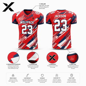 Conjunto de Uniforme de Fútbol Sublimado Personalizado X Wolfpack 23, Jersey y Pantalones Cortos de Alto Rendimiento que Absorben la Humedad, para Hombre Adulto, Todas las Temporadas - Product Image 2
