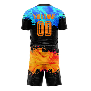 Maillots de football pour hommes adultes imprimés par sublimation uniformes 100% polyester séchage rapide et respirant couleurs personnalisées vêtements de sport de football - Product Image 3