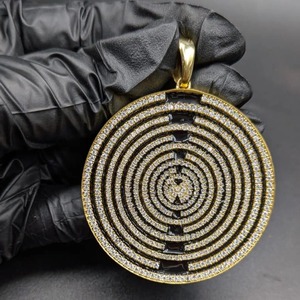 Colgante de Diamantes con Diseño de Cruz Geométrica, Joyería Hiphop para Hombre, Amuleto, Regalo - Product Image 6