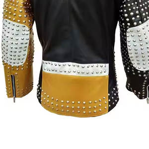 Chaqueta de cuero punk de nuevo diseño para hombre, estilo motero, servicio OEM, chaqueta de cuero punk de invierno de alta calidad para hombre. - Product Image 6