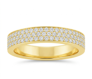 แหวนแต่งงานทองคำขาว 18K ประดับเพชรแล็บโกรว์ทรง Eternity สำหรับผู้หญิง ระดับ EF VVS สามแถว ฝังเพชรเต็มวง รับรองโดย IGI น้ำหนัก 3 กรัม หรูหรา ทันสมัย - Product Image 6