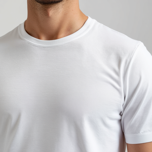 T-shirt blanc imprimé pour homme, en coton, décontracté, avec motif graphique, couleur unie, haut tendance avec personnalisation OEM ODM - Product Image 3