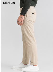 Pantalones Casuales Ligeros de Lona para Hombre, Corte Recto, Color Caqui, Bolsillos Laterales, Cierre de Botón, Cintura Media, Antiarrugas, Estilo Veraniego, de Secado Rápido - Product Image 4