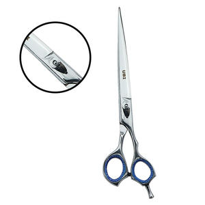 Ciseaux de barbier professionnels pour droitiers de 20,5 cm, en acier inoxydable, à bord tranchant comme un rasoir, avec vis de réglage, manche moyen, pour la coiffure - Product Image 1