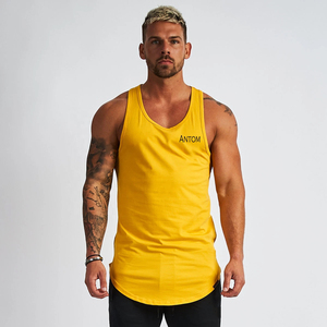 Custom 100%cotton Sleeveless Tshirt Gym Sporty Fitness Bodybuilding Tank <b>Men</b> Print Workout Blank Vest Breathable Tank Top - Product Image 3