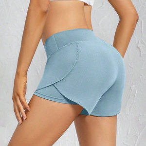 Shorts de sport en gros pour femmes, personnalisables, taille haute, extensibles, pour le yoga et la gym - Product Image 3
