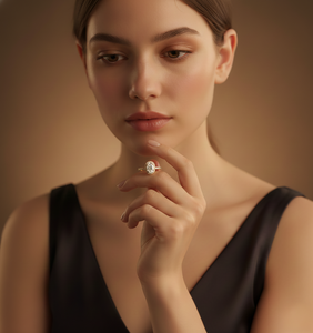 Anillo de Compromiso con Diamante Ovalado de 2 Quilates Cultivado en Laboratorio, Oro Sólido de 10K, Banda Pavé, Moderno para Mujer, Fiesta, Boda, Aniversario - Product Image 5