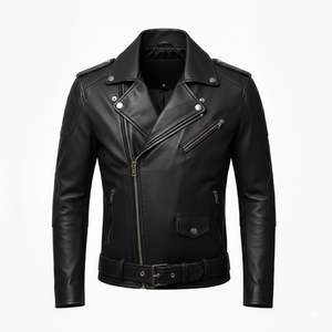 Veste en cuir de vache véritable pour homme avec col en fourrure, style aviateur d'hiver, fabricant OEM/ODM sur mesure - Product Image 4