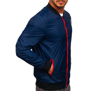 <b>Men's</b> Lightweight 100% Polyester Bomber <b>Jacket</b> with <b>Letter</b> Print-Casual Regular Fit Windbreaker for Spring and Autumn - Product Image 1