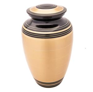 Belle urne funéraire en métal pour cendres humaines, style américain/européen, avec doublure en laiton noir doré, pour adultes. - Product Image 3