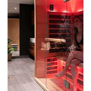 Cabina de Sauna Infrarroja para 2 Personas Tylo Tylsand T-820 con Frente de Vidrio, Bluetooth, Madera Premium, Sauna Interior Residencial - Product Image 2