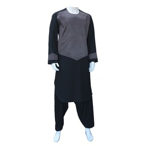 Breathable Best Selling Traditional Islamic Men's Salwar Kameez Sets Wholesale Stylish Modest Afghanistan Kabul Pathani Suits - Product Image 1