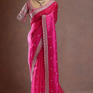 Sari Lehenga en Soie Vichitra Prêt-à-Porter de Qualité Supérieure, Idéal pour Mariages Traditionnels, Diwali, Fêtes Printanières, Hiver et Automne – Collection Clé en Main Ethnique. - Product Image 1