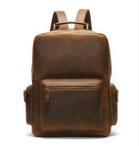 กระเป๋าเป้หนังแท้สไตล์วินเทจสำหรับคนเมือง กันน้ำ ป้องกันการโจรกรรม ใส่แล็ปท็อปได้ รุ่น LBP-0313 - Product Image 1