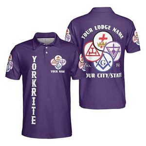 Camiseta Polo Masónica Personalizada con Nombre de Logia, Rito de York, Bordado Personalizado para Fraternidad Masónica - Product Image 1