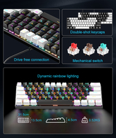 Custom Teclado Mecanico 60 Ergonomic Pcb Hot Swap ABS Keycaps Switch Wired RGB Gaming Mechanical Keyboard for Computer Gaming Pc
