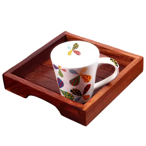 Bandeja de Servir de Madera Natural Color Marrón para el Hogar y Hoteles, Utensilios de Cocina, para Servir Alimentos y Bocadillos, Hecha a Mano - Product Image 4