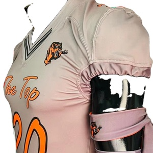 Maillot de football américain grande taille brodé court respirant pantalon sergé intégré sublimation extensible-photo réelle - Product Image 1