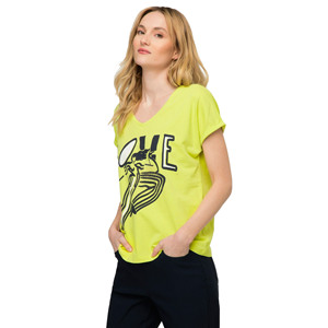 Camiseta de Verano para Mujer, Cuello en V, Manga Corta, Transpirable, Estampado Digital, Corte Ajustado, 100% Algodón Orgánico, Estilo Casual, Desgastada, para Chicas Modernas - Product Image 5
