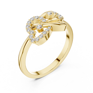 Bague en diamant de laboratoire DEF VVS taille ronde 0,20 CTW, anneaux en grappe en forme de cœur, or jaune 14K 18K, cadeau d'anniversaire, vente en gros OEM - Product Image 3