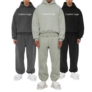 Ensemble de survêtement personnalisé pour homme, sweat à capuche brodé, ensemble de jogging, sweat à capuche oversize, pantalon de survêtement unisexe - Product Image 3