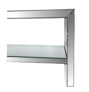 Silver Stainless Steel Console Table Tiered Display Shelf Polished Metal <b>Desktop</b> <b>Stand</b> Custom Size Easy Assembly - Product Image 5