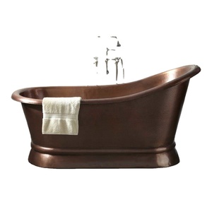 Baignoire en métal de qualité design Finition moyenne en cuivre antique avec pieds en laiton autoportants Baignoires en cuivre - Product Image 1