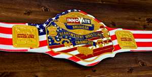 Ceinture de championnat avec plaque métallique, boucle en alliage, design rouge, blanc et bleu - Product Image 6
