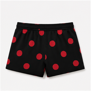 Pantalones Cortos de Salón Personalizados para Mujer, con Estampado de Puntos Negros, Corte Holgado y Cómodo, con Cordón Ajustable, de Jersey de Algodón Suave - Product Image 2
