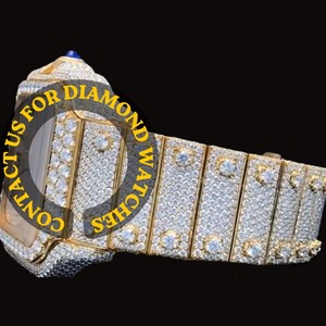 Reloj de Diamantes Personalizado de Alta Gama, Estilo Hip Hop, con Números Romanos, Esfera Cuadrada, Completamente Cubierto con Moissanita Redonda, Colección Moderna - Product Image 4