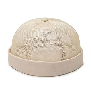 Customizable Polyester Mesh Outdoor Adjustable Docker Beanie Six Panel <b>Brimless</b> Sailor <b>Cap</b> Breathable Lightweight Folded Cuff - Product Image 3
