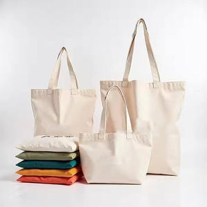 Bolsa de Compras Mediana de Lona de Algodón con Estampado Personalizado Ecológico, con Asa Larga y Correa para el Hombro, en Oferta - Product Image 1