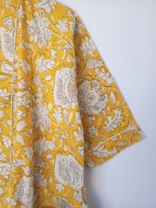 Kimono Artesanal con Estampado a Bloque, 100% Algodón, Ropa de Dormir Larga, Fabricante Mayorista, Manga Larga, Bolsillos, Obra Maestra - Product Image 5