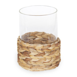 Ensemble élégant de 2 couvercles en verre tressés à la main pour pichets porte-gobelet en jacinthe d'eau - Product Image 2