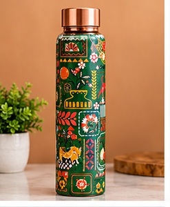 Botella de Agua Oriental de Cobre Grabado, a Prueba de Fugas, con Tapa, Portátil, Ecológica - Product Image 5