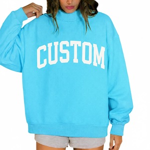 Sweat-shirt oversize pour femme à col montant, personnalisé et brodé, en polaire polyester/coton écologique, séchage rapide et respirant - Product Image 5