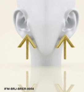 Pendientes en Forma de V de Latón Pulido Dorado Hechos a Mano por KENWAY SARTAJ WORLDWIDE, Borlas de Cadena Delicadas, Revestimiento de PU Resistente al Deslustre - Product Image 4