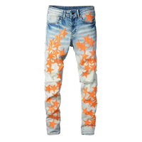 Nouveau catalogue – Pantalon crayon en jean tendance printemps-été-hiver pour homme, vintage, délavé, brodé, personnalisé, 100 % coton, écologique
