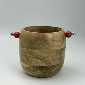 ที่ใส่ช้อนส้อมไม้แบบใหม่พร้อมด้ามจับประดับลูกปัด ดีไซน์หรูหราสำหรับบ้าน ครัว โรงแรม และร้านอาหาร ในราคาประหยัดในอินเดีย - Product Image 1