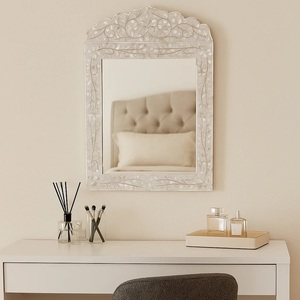 Premium Wooden Decorative <b>Mirror</b> Handcrafted Foliage Border Stylish Statement Piece for Modern Home Decor - Product Image 5
