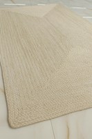 Tapis en jute tissé à la main blanc, tapis tressé minimaliste, décoration de sol bohème neutre