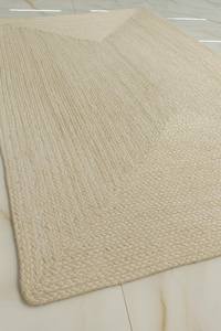 พรมปูพื้นสีขาวทอมือจากปอกระเจา สไตล์มินิมอล ลายถักแบบโบโฮ ตกแต่งพื้นห้องโทนสีกลางๆ - Product Image 6