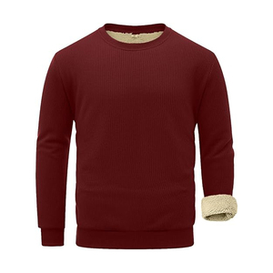 Sweat-shirt en polyester recyclé pour homme, écologique et durable, molleton épais, col rond, coupe décontractée, teint en pièce, toucher doux - Product Image 1