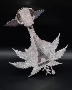 Pendentif personnalisé sur mesure de qualité supérieure, design 3D CAD, n'importe quel logo ou image, style hip-hop, serti de pierres, bijoux en moissanite fine - Product Image 4