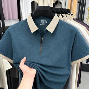 Camiseta de Manga Corta para Hombre, Nueva Colección 2026, con Cierre de Cremallera, Tela de Lona Transpirable, para Oficina y Actividades Diarias - Product Image 4