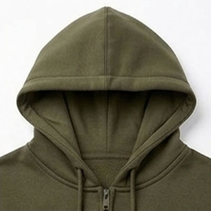 Sudadera con capucha de hombre con cremallera completa, ajuste clásico, manga larga, informal, de peso pesado, color liso, con cordón ajustable - Product Image 2