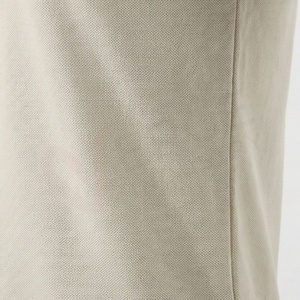 Polo à manches courtes pour homme, beige, avec bordure noire, tricoté, design uni, coupe classique, boutons sur le devant - Product Image 5