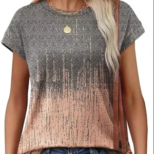 Womens Summer Tops Short Sleeve <b>Shirts</b> Crew Neck Cute Trendy Tunic Blouses - Product Image 1