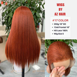 Perruques en cheveux humains de qualité supérieure, perruques à dentelle frontale HD 13x6, cheveux vierges vietnamiens à 100%, couleur gingembre, perruques sans colle pour femmes noires - Product Image 4